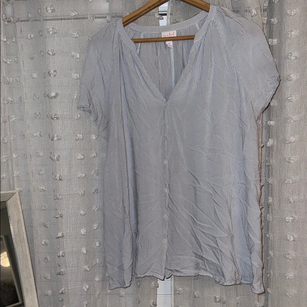 Cato Light Blue Striped Blouse